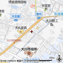 福岡県大川市酒見516-17周辺の地図