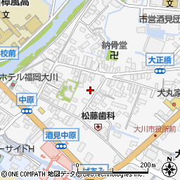 福岡県大川市酒見166-1周辺の地図