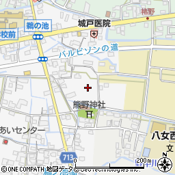福岡県八女市鵜池周辺の地図