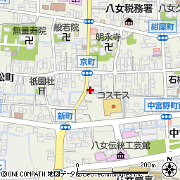 福岡県八女市本町東京町周辺の地図