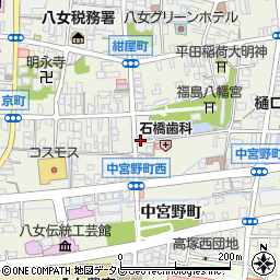 福岡県八女市本町中宮野町108周辺の地図