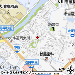 福岡県大川市酒見33周辺の地図