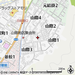 愛媛県宇和島市山際周辺の地図