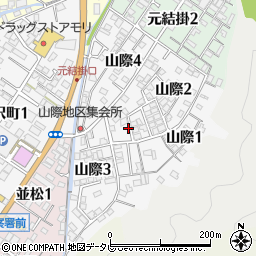 愛媛県宇和島市山際周辺の地図