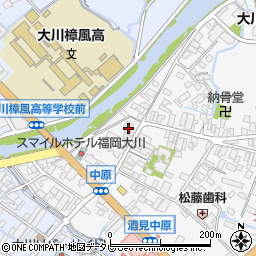福岡県大川市酒見80-1周辺の地図