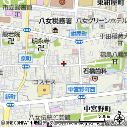 福岡県八女市本町中宮野町128-2周辺の地図