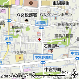 福岡県八女市本町中宮野町115周辺の地図
