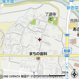 福岡県筑後市和泉1184-2周辺の地図