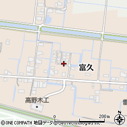 福岡県筑後市富久周辺の地図