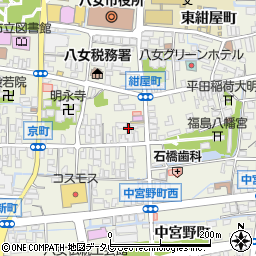 福岡県八女市本町中宮野町119周辺の地図