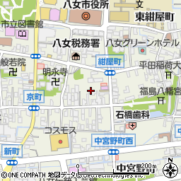 福岡県八女市本町中宮野町92周辺の地図
