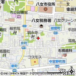 福岡県八女市本町東宮野町145-4周辺の地図