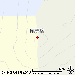 尾子岳周辺の地図