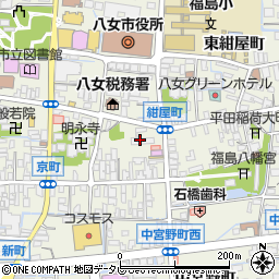 福岡県八女市本町東宮野町周辺の地図
