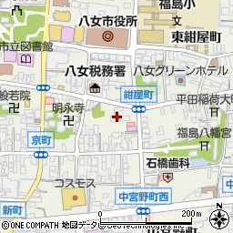 福岡県八女市本町（東宮野町）周辺の地図