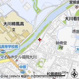 福岡県大川市酒見66-2周辺の地図