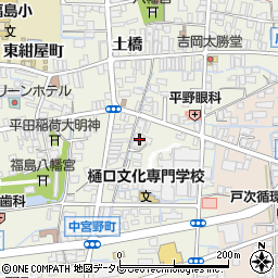 福岡県八女市本町西唐人町2-457周辺の地図