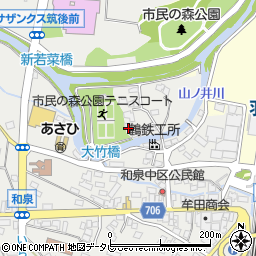 福岡県筑後市和泉44-1周辺の地図