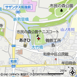 市民の森公園テニスコート周辺の地図