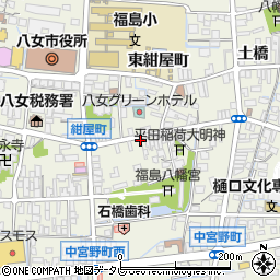 福岡県八女市本町西紺屋町周辺の地図