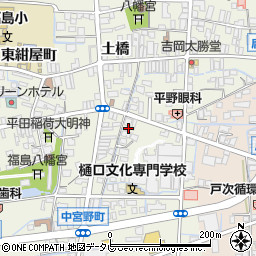 福岡県八女市本町西唐人町2-454周辺の地図