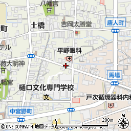 福岡県八女市本町西唐人町2-19周辺の地図