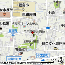 福岡県八女市本町38周辺の地図
