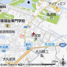 福岡県大川市酒見周辺の地図