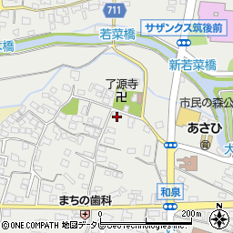 福岡県筑後市和泉1210周辺の地図