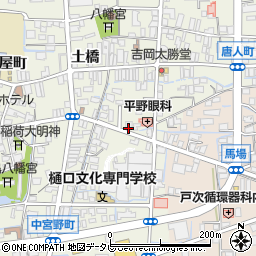 福岡県八女市本町西唐人町2-12周辺の地図