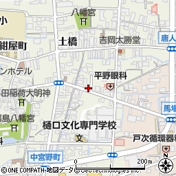 福岡県八女市本町西唐人町1-12周辺の地図