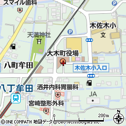 福岡県三潴郡大木町周辺の地図