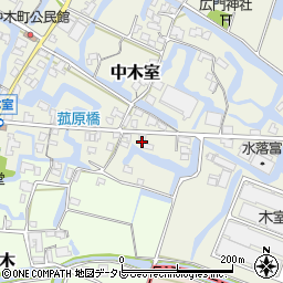 福岡県大川市中木室1080周辺の地図