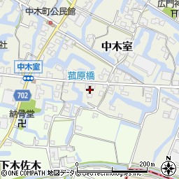 福岡県大川市中木室689周辺の地図