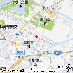 福岡県大川市酒見685周辺の地図