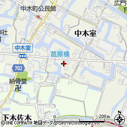 福岡県大川市中木室689-1周辺の地図