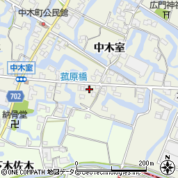福岡県大川市中木室689-8周辺の地図