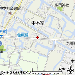 福岡県大川市中木室693-12周辺の地図