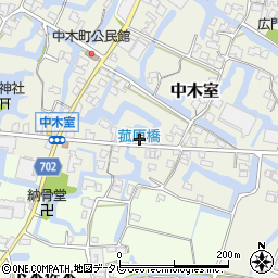福岡県大川市中木室688-2周辺の地図