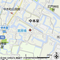 福岡県大川市中木室695周辺の地図