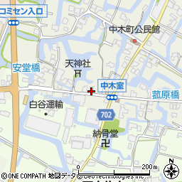 福岡県大川市中木室572周辺の地図