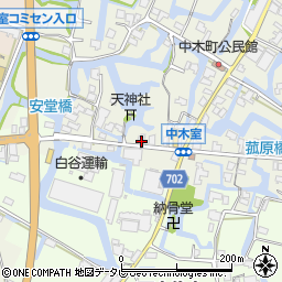 福岡県大川市中木室542周辺の地図