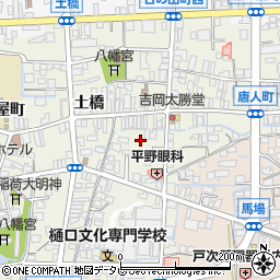 福岡県八女市本町西唐人町周辺の地図