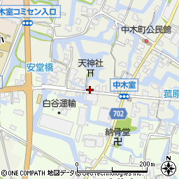 福岡県大川市中木室543周辺の地図
