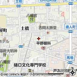 福岡県八女市本町（西唐人町）周辺の地図