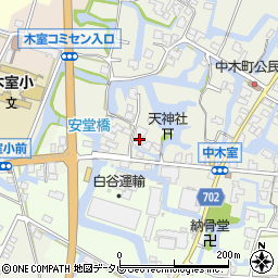 福岡県大川市中木室548周辺の地図