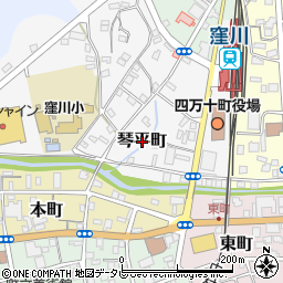 高知県四万十町（高岡郡）琴平町周辺の地図