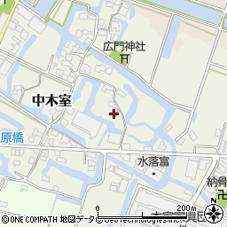 福岡県大川市中木室729周辺の地図