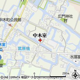 福岡県大川市中木室59-1周辺の地図