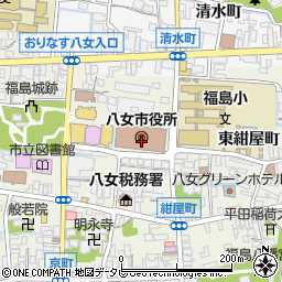 〒834-0000 福岡県八女市（以下に掲載がない場合）の地図